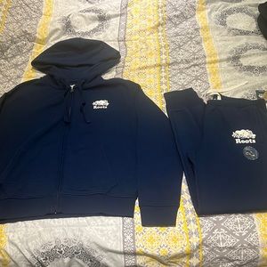 Roots tracksuit women's medium navy blue